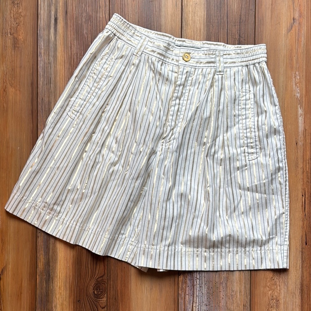Liz Wear vintage high waisted pleated shorts high-rise shorts 6 petite